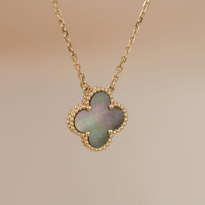 ¡®Moco¡¯CLOVER 15MM  GRAY MOTHER OF PEARL NECKLACE
