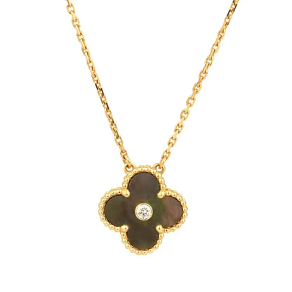 ¡®Moco¡¯CLOVER 15MM DIAMOND AND MOTHER-OF-GREY NECKLACE