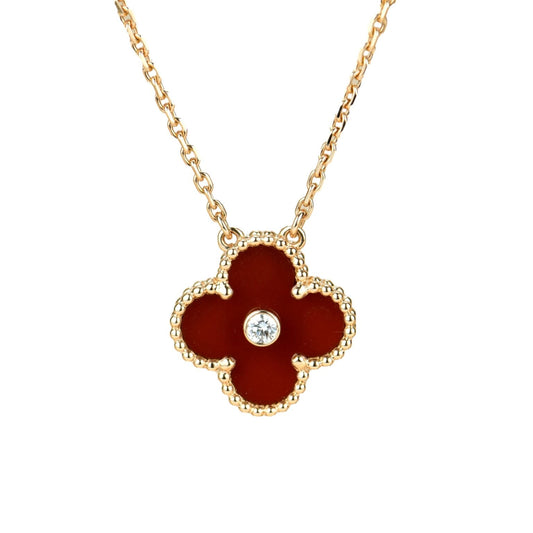 ¡®Moco¡¯CLOVER 15MM DIAMOND CARNELIAN NECKLACE