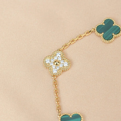 [Moco]New  CLOVER 5 MOTIF MALACHITE BRACELET COLLECTION