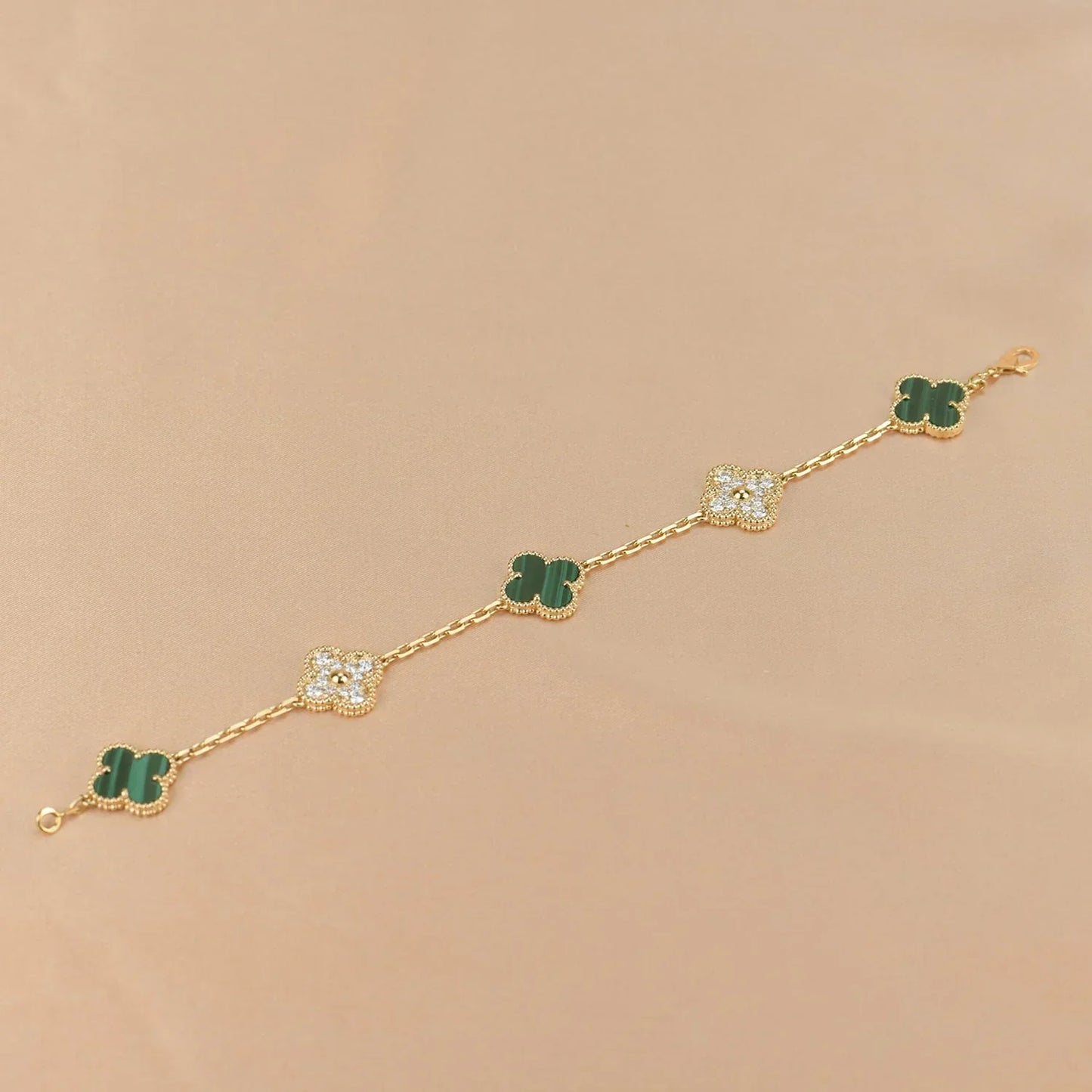 [Moco]New  CLOVER 5 MOTIF MALACHITE BRACELET COLLECTION