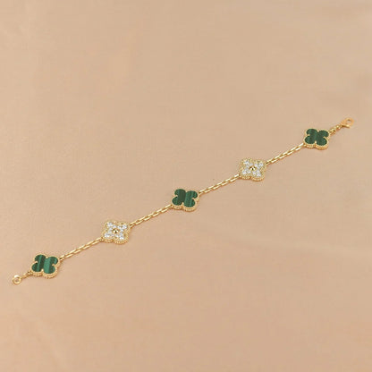[Moco]New  CLOVER 5 MOTIF MALACHITE BRACELET COLLECTION