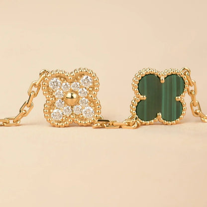 [Moco]New  CLOVER 5 MOTIF MALACHITE BRACELET COLLECTION