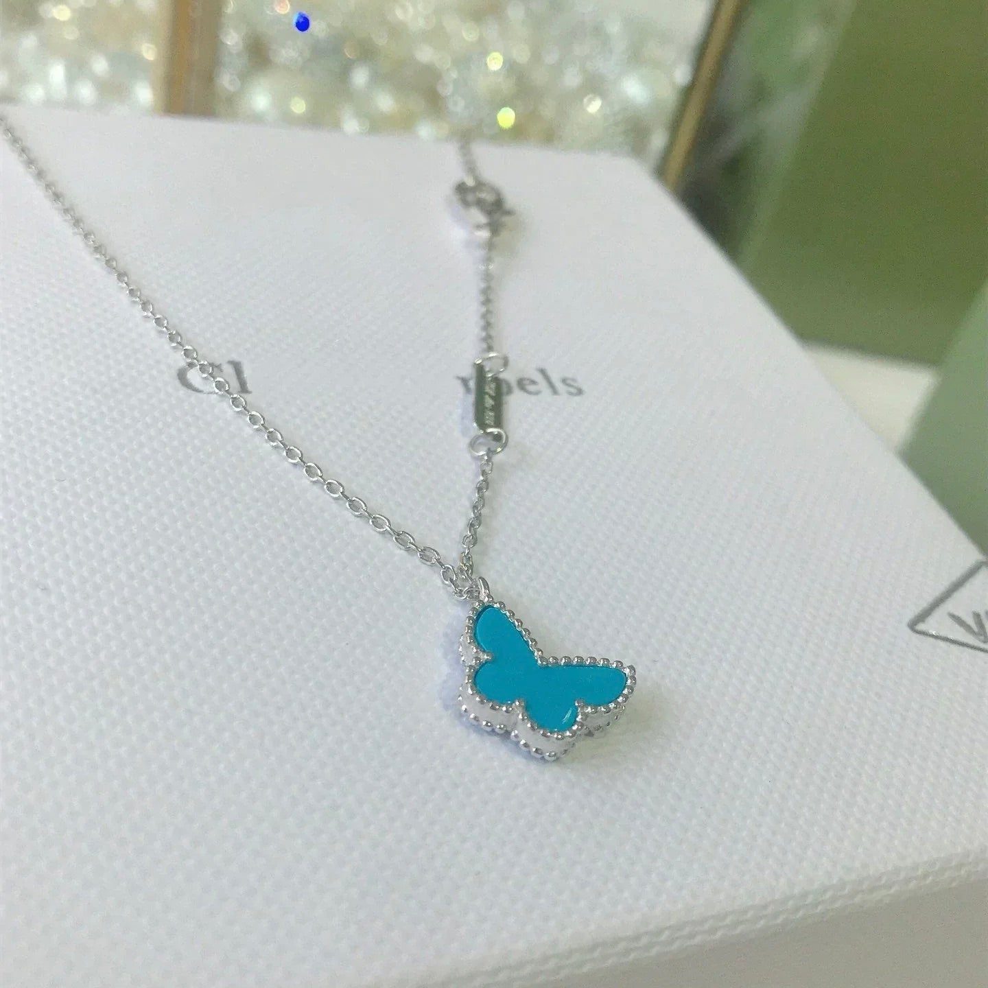 ¡®Moco¡¯BUTTERFLY TURQUOISE BUTTERFLY BRACELET SILVER
