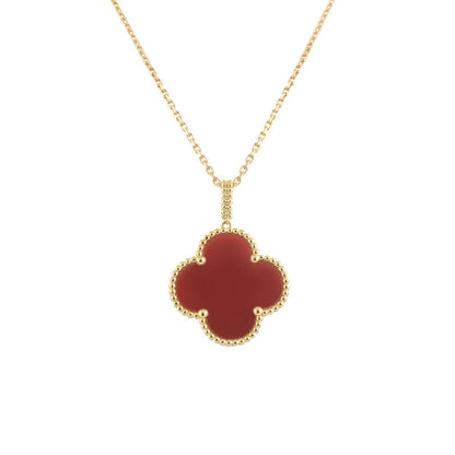 ¡®Moco¡¯CLOVER 25MM NECKLACE GOLD CARNELIAN