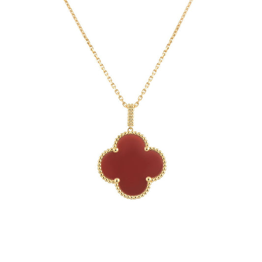 ¡®Moco¡¯CLOVER 25MM NECKLACE GOLD CARNELIAN