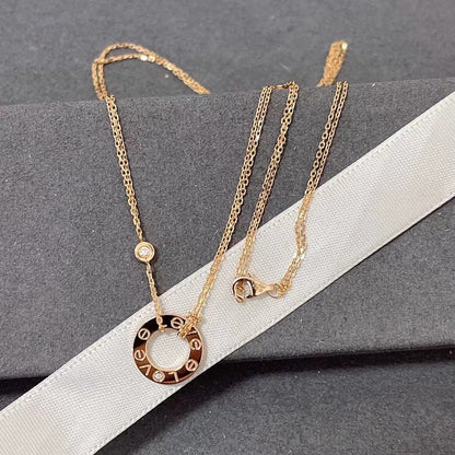 ¡®Moco¡¯LOVE NECKLACE 16MM 2 DIAMONDS
