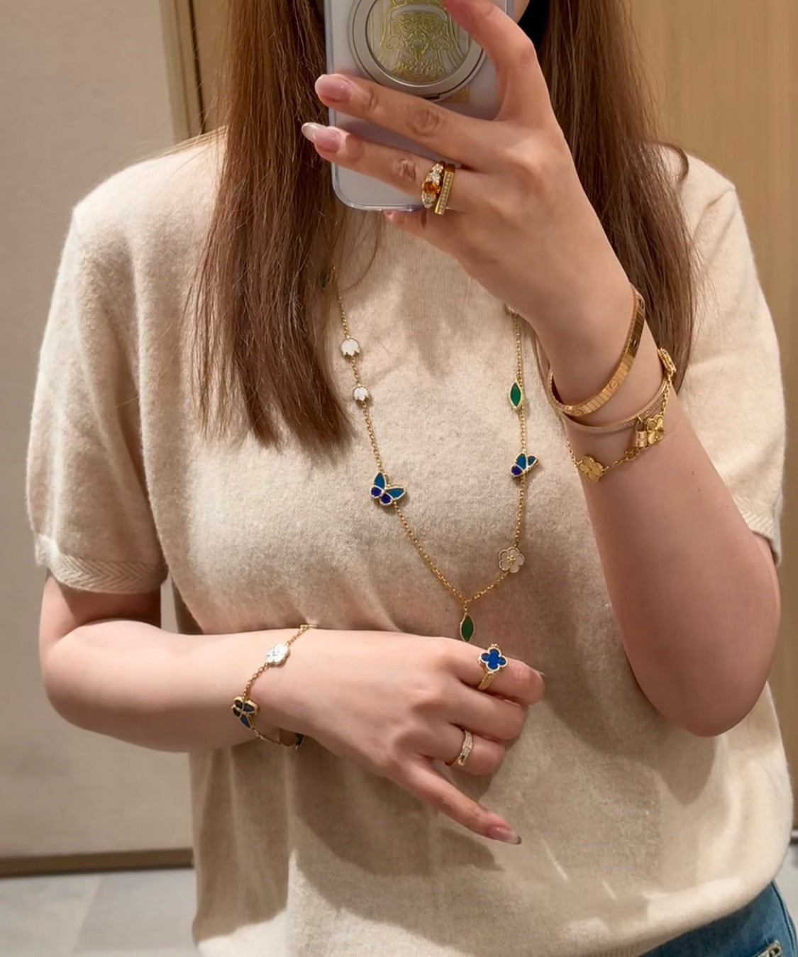 [Moco ]LUCKY SPRING BUTTERFLY 15 FLOWER NECKLACE