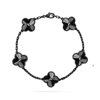 [Moco]New CLOVER 5 MOTIF BLACK BRACELET