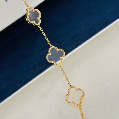 [Moco]New CLOVER 5 MOTIF ROCK CRYSTAL BRACELET