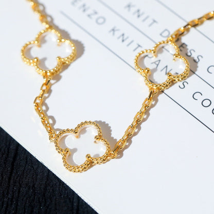 [Moco]New CLOVER 5 MOTIF ROCK CRYSTAL BRACELET