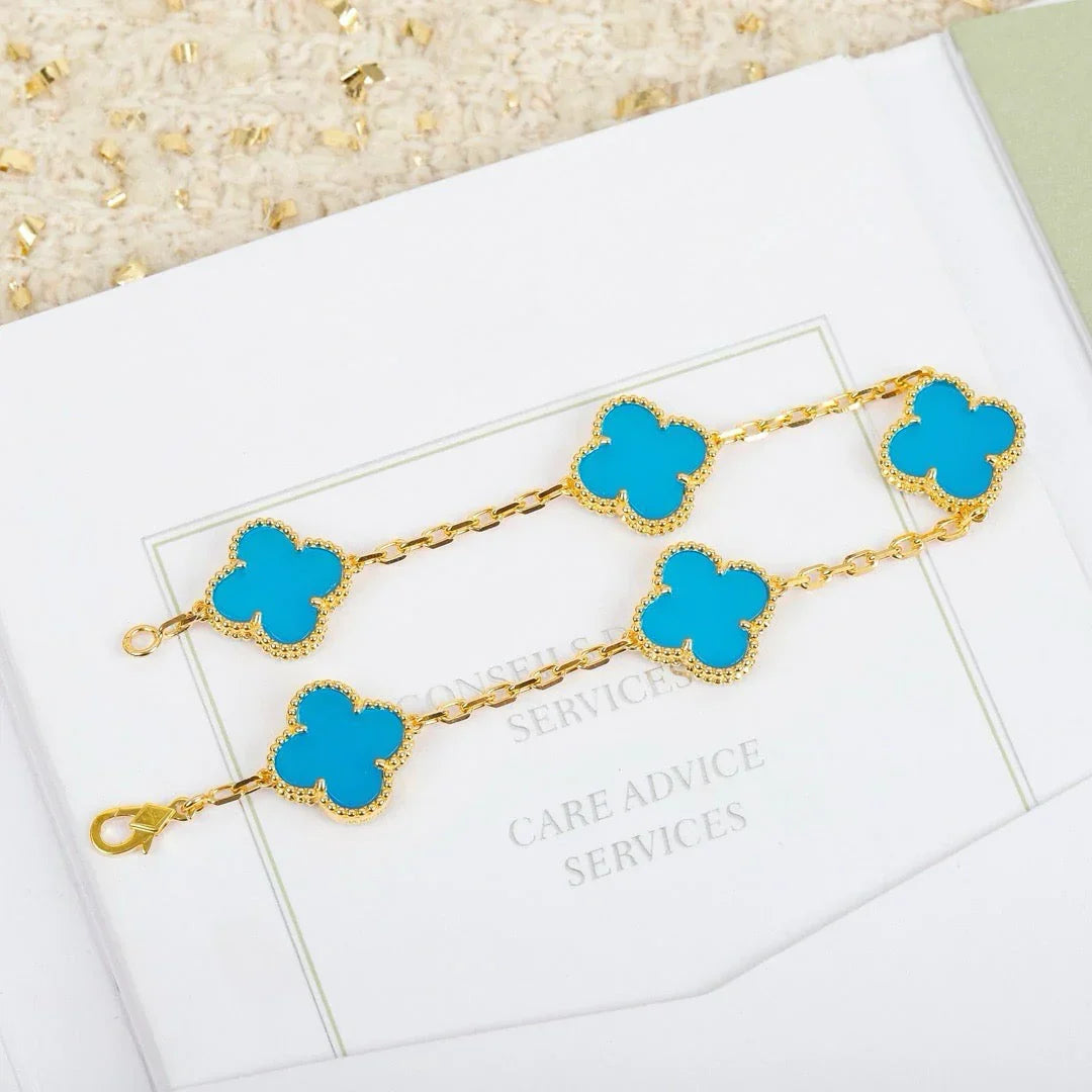 [Moco]New  CLOVER 5 MOTIF TURQUOISE BRACELET COLLECTION