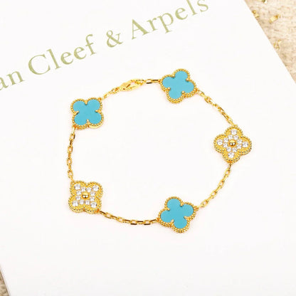 [Moco]New  CLOVER 5 MOTIF TURQUOISE BRACELET COLLECTION