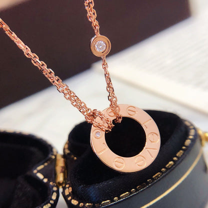 ¡®Moco¡¯LOVE NECKLACE 16MM 2 DIAMONDS