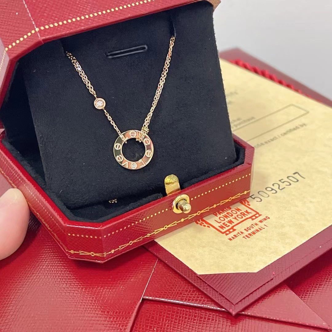 ¡®Moco¡¯LOVE NECKLACE 16MM 2 DIAMONDS