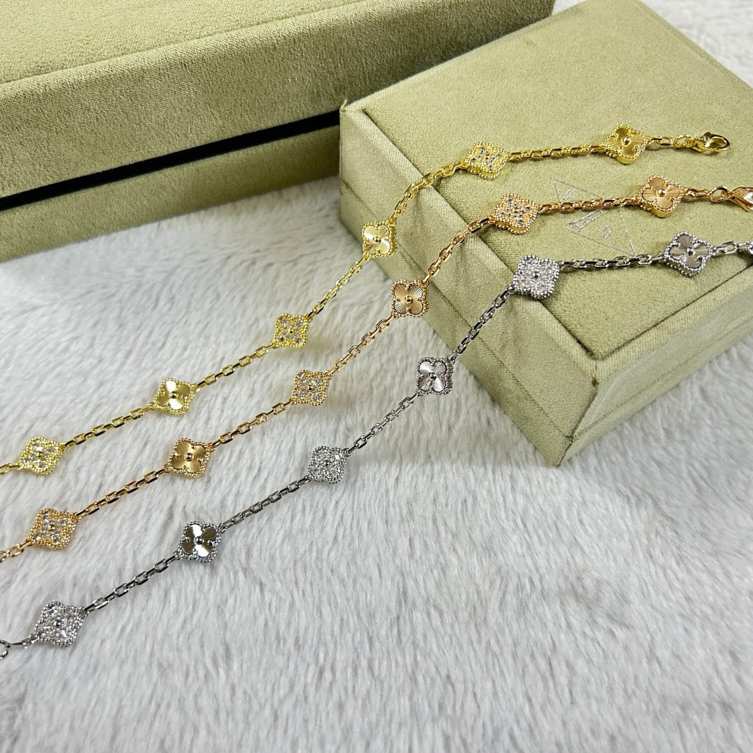 [¡®Moco¡¯]CLOVER 6 MOTIF DIAMOND LASER BRACELET