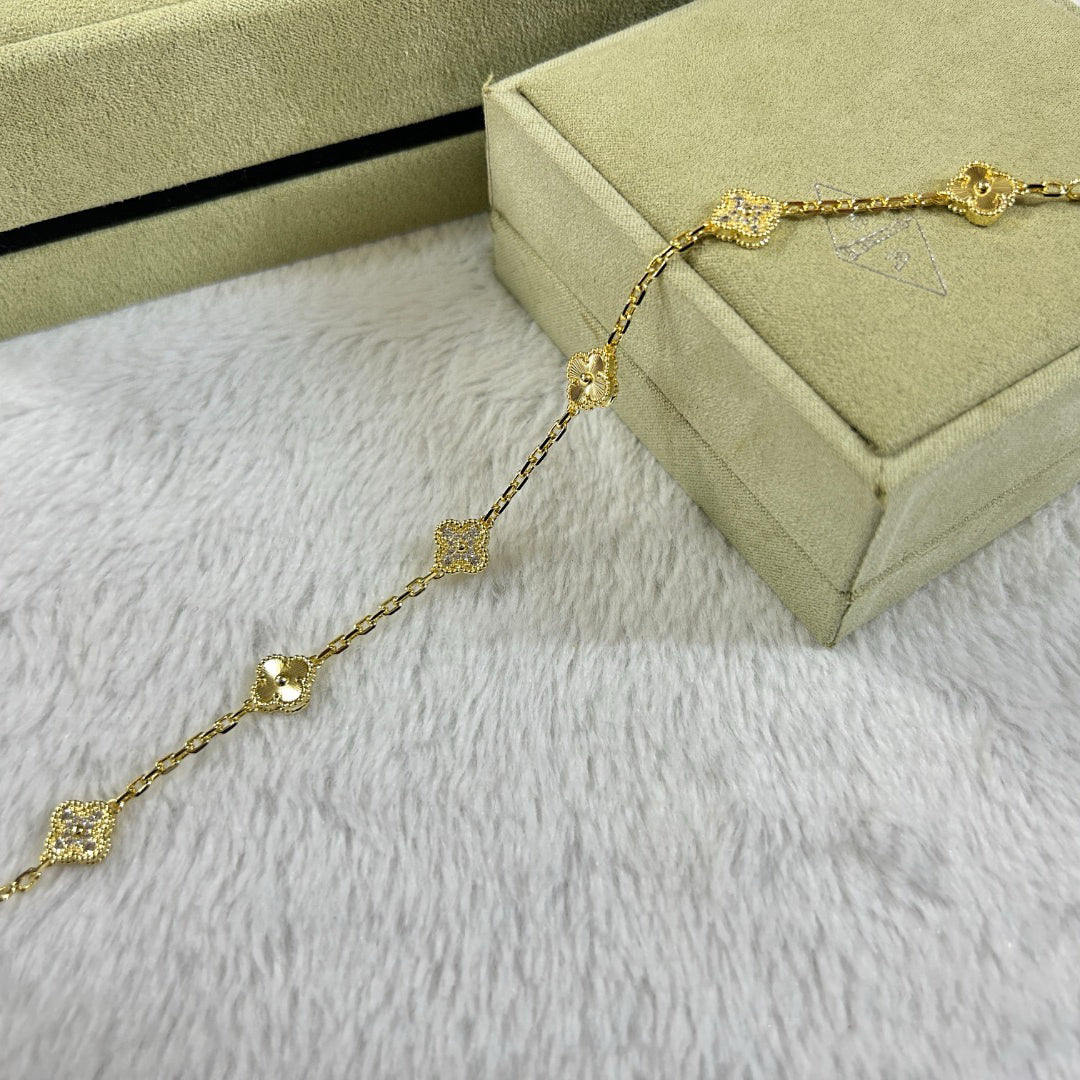 [¡®Moco¡¯]CLOVER 6 MOTIF DIAMOND LASER BRACELET