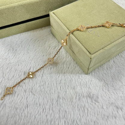 [¡®Moco¡¯]CLOVER 6 MOTIF DIAMOND LASER BRACELET