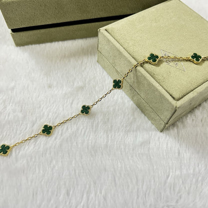 [¡®Moco¡¯]CLOVER 6 MOTIF MALACHITE BRACELET