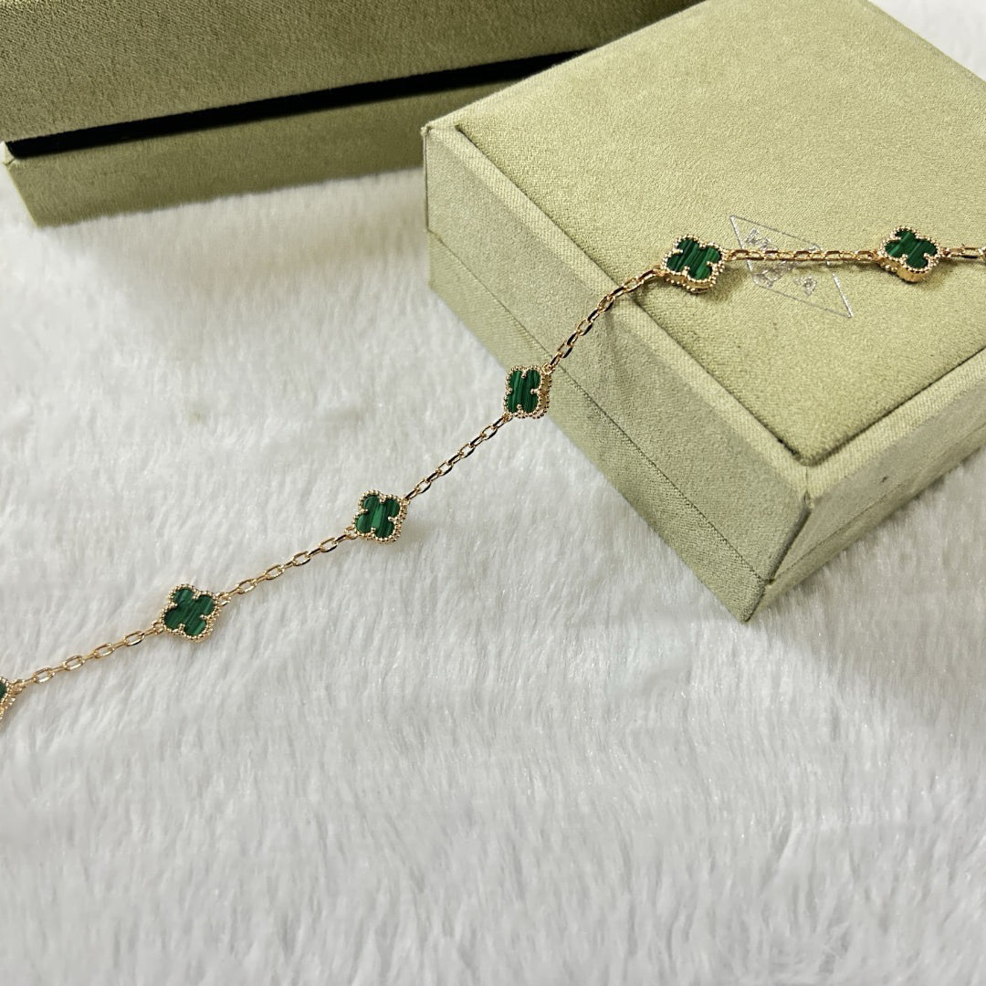 [¡®Moco¡¯]CLOVER 6 MOTIF MALACHITE BRACELET