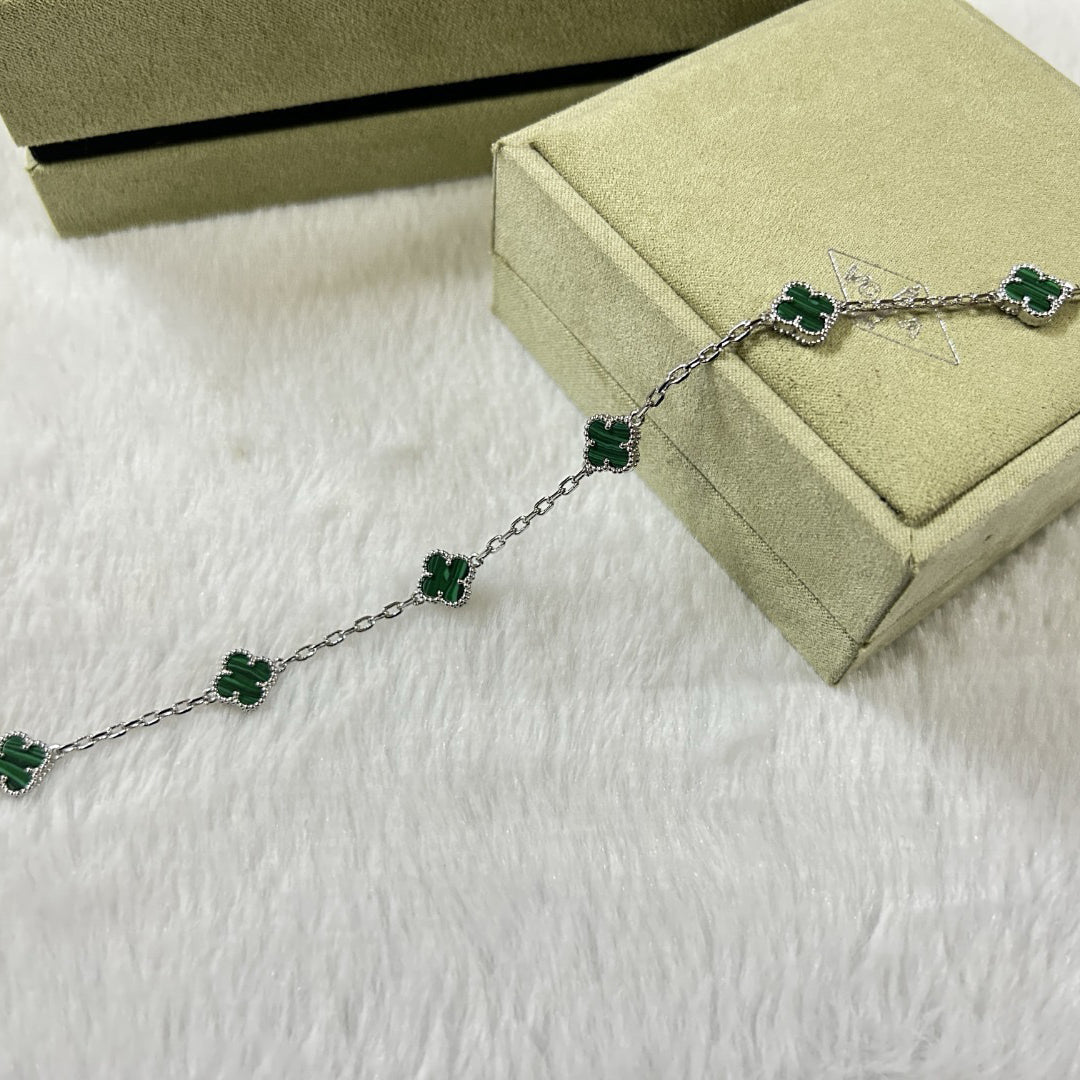 [¡®Moco¡¯]CLOVER 6 MOTIF MALACHITE BRACELET