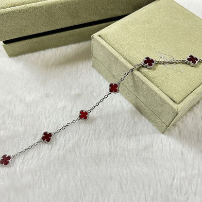 [¡®Moco¡¯]CLOVER 6 MOTIF RED AGATE BRACELET