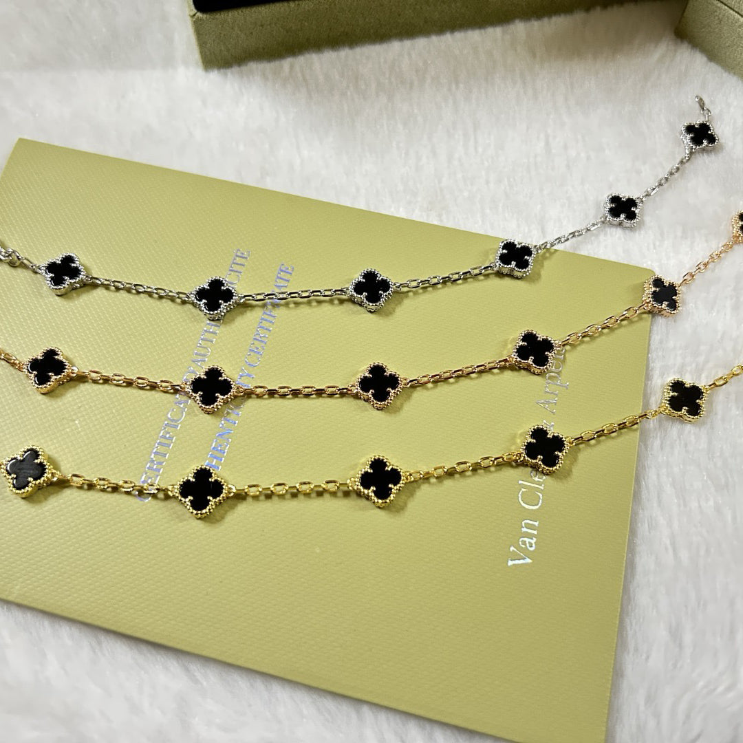 [¡®Moco¡¯]CLOVER 6 MOTIF  ONYXS BRACELET