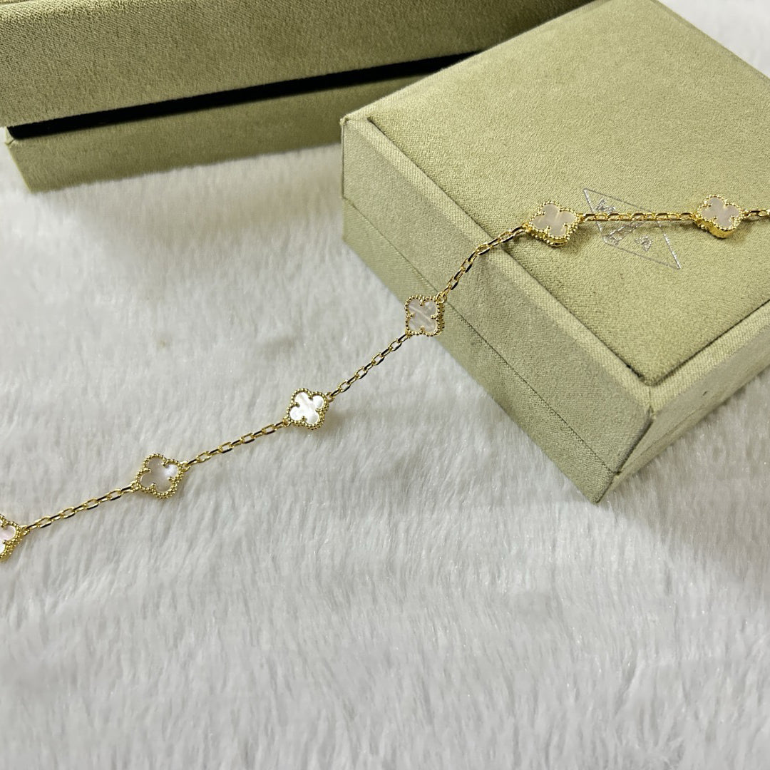 [¡®Moco¡¯]CLOVER 6 MOTIF WHITE MOP BRACELET