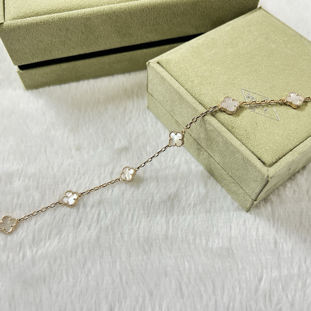 [¡®Moco¡¯]CLOVER 6 MOTIF WHITE MOP BRACELET
