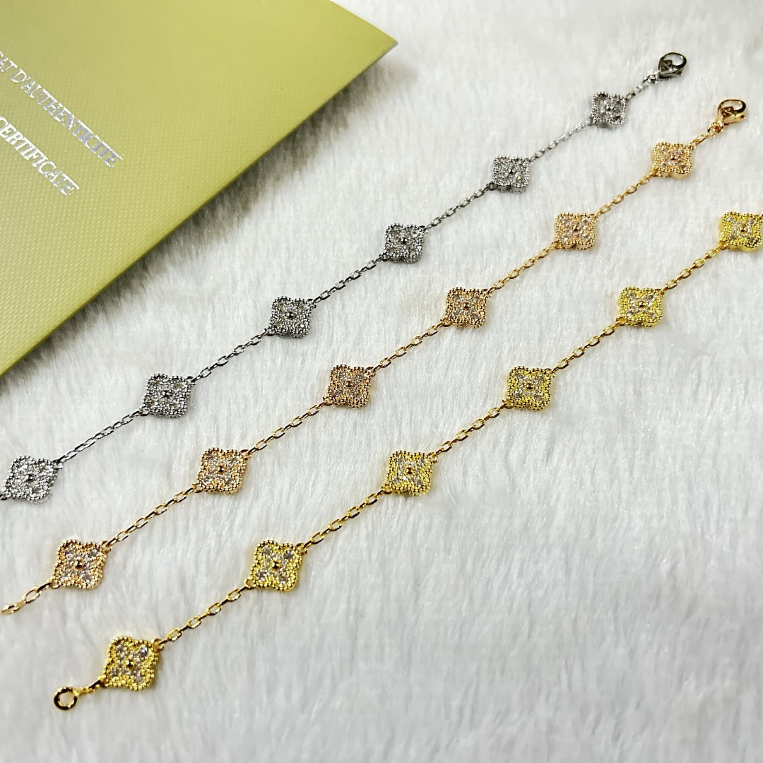 [Moco]New CLOVER 6 MOTIF DIAMOND BRACELET