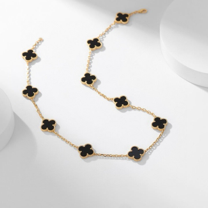 ¡®Moco¡¯CLOVER 10 MOTIFS ONYX NECKLACE