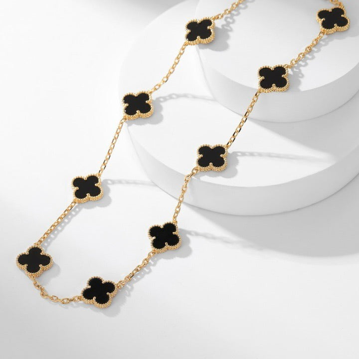 ¡®Moco¡¯CLOVER 10 MOTIFS ONYX NECKLACE