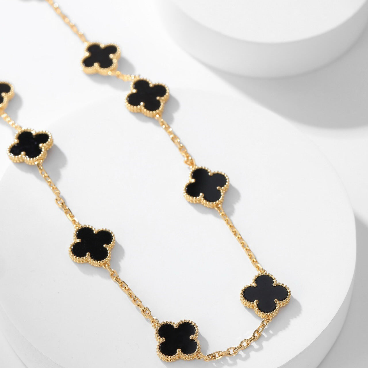 ¡®Moco¡¯CLOVER 10 MOTIFS ONYX NECKLACE