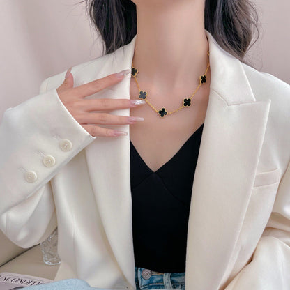 ¡®Moco¡¯CLOVER 10 MOTIFS ONYX NECKLACE