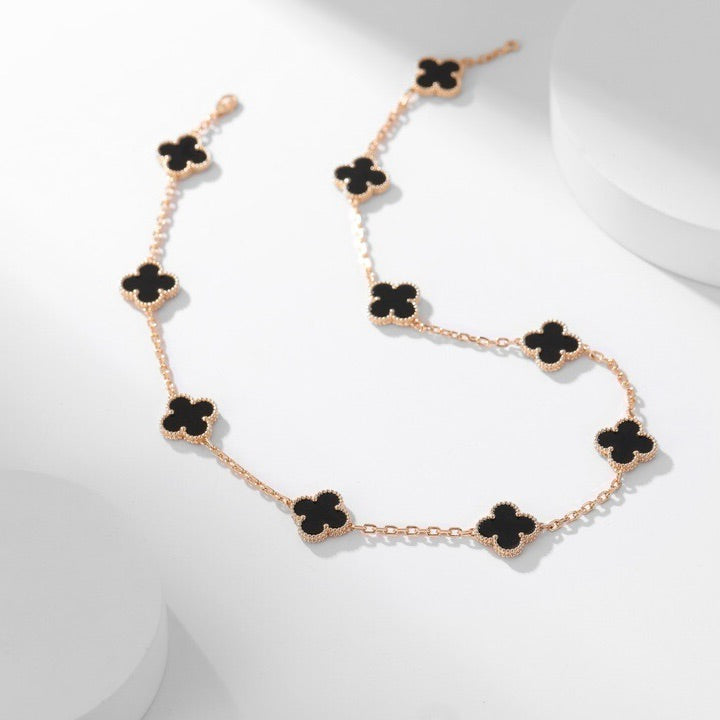 ¡®Moco¡¯CLOVER 10 MOTIFS ONYX NECKLACE