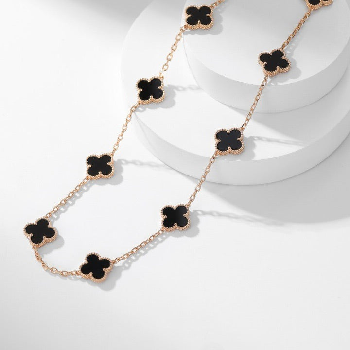 ¡®Moco¡¯CLOVER 10 MOTIFS ONYX NECKLACE