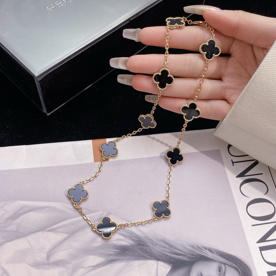¡®Moco¡¯CLOVER 10 MOTIFS ONYX NECKLACE