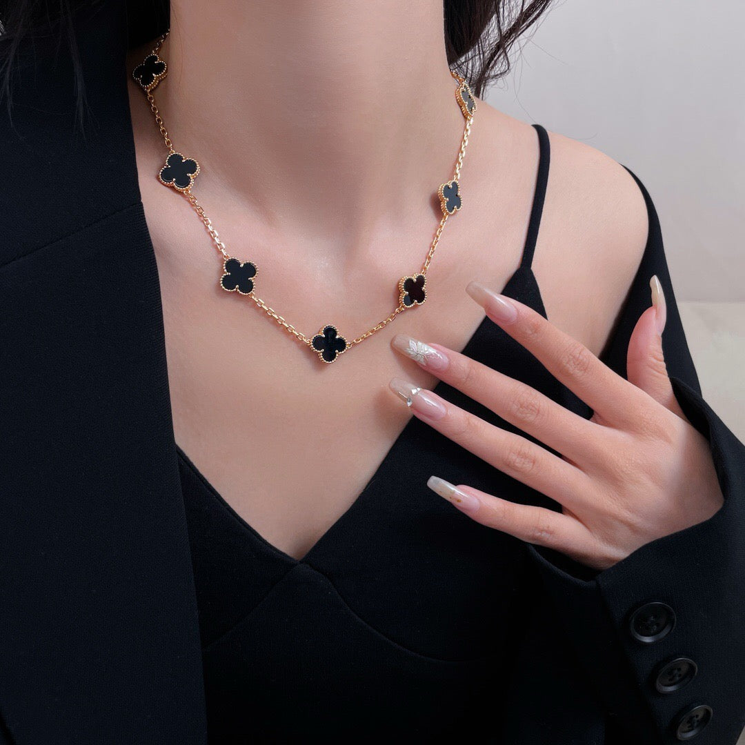 ¡®Moco¡¯CLOVER 10 MOTIFS ONYX NECKLACE