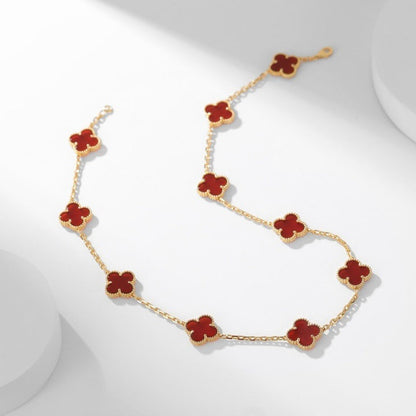 ¡®Moco¡¯CLOVER 10 MOTIFS CARNELIAN NECKLACE