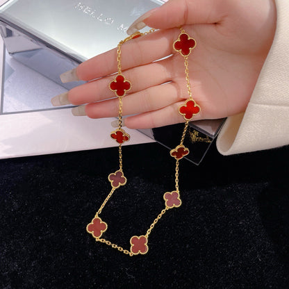 ¡®Moco¡¯CLOVER 10 MOTIFS CARNELIAN NECKLACE