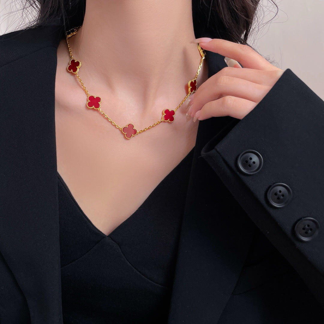 ¡®Moco¡¯CLOVER 10 MOTIFS CARNELIAN NECKLACE