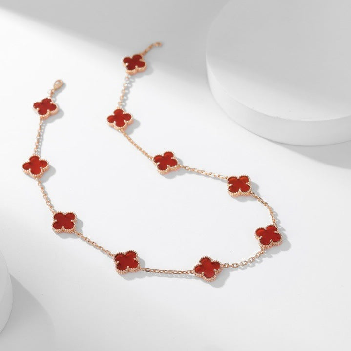 ¡®Moco¡¯CLOVER 10 MOTIFS CARNELIAN NECKLACE