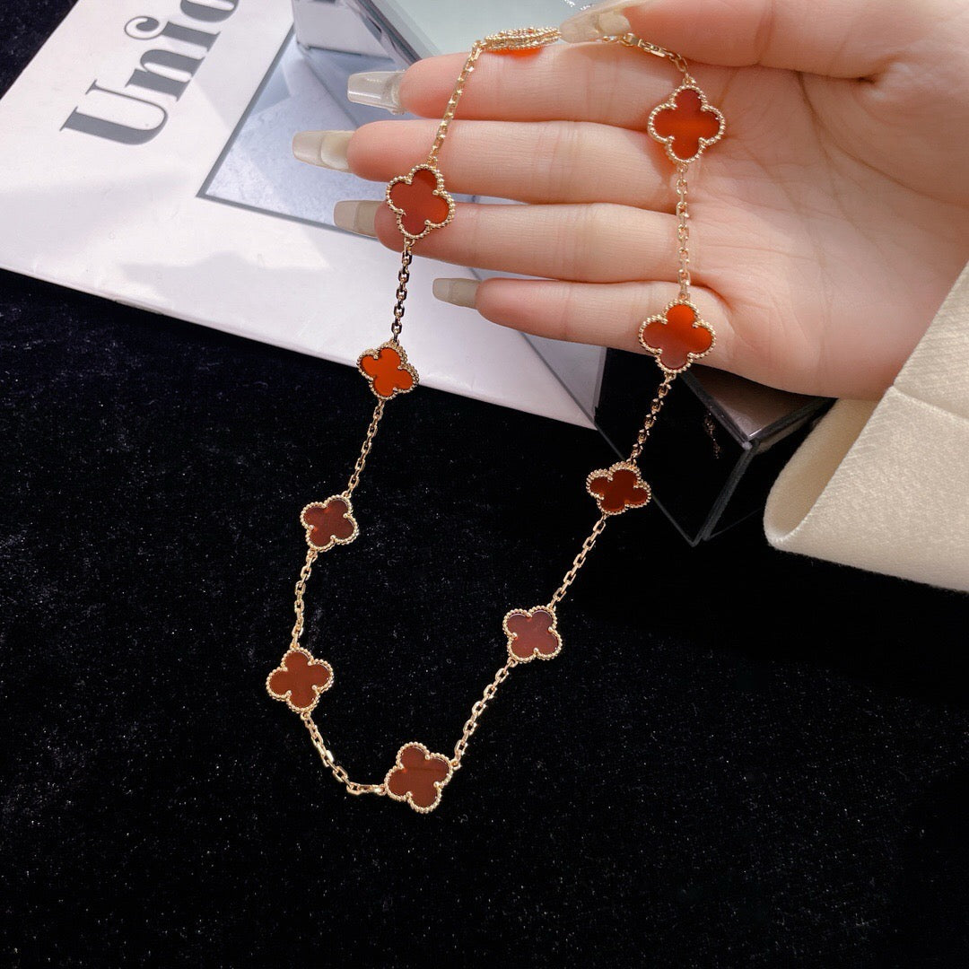 ¡®Moco¡¯CLOVER 10 MOTIFS CARNELIAN NECKLACE