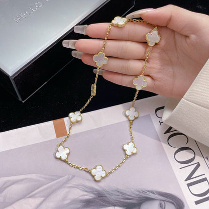 ¡®Moco¡¯CLOVER 10 MOTIFS WHITE MOTHER OF PEARL NECKLACE