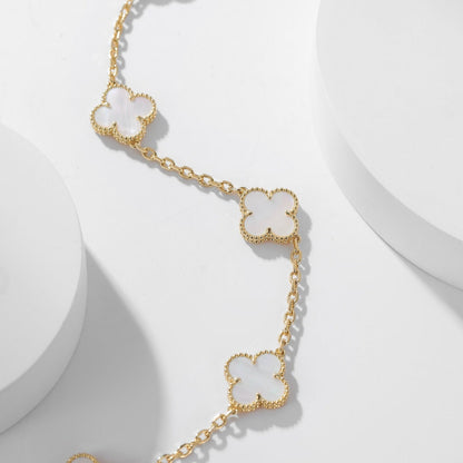 ¡®Moco¡¯CLOVER 10 MOTIFS WHITE MOTHER OF PEARL NECKLACE