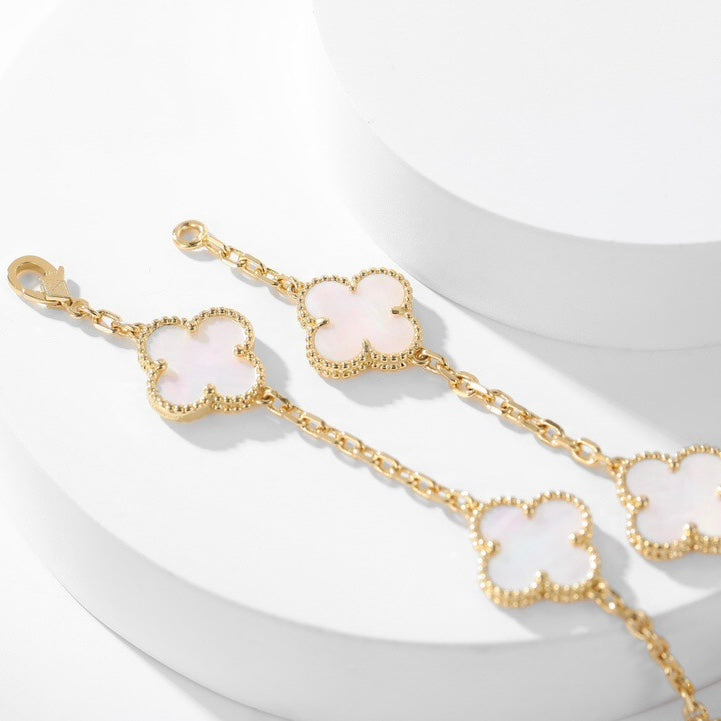 ¡®Moco¡¯CLOVER 10 MOTIFS WHITE MOTHER OF PEARL NECKLACE
