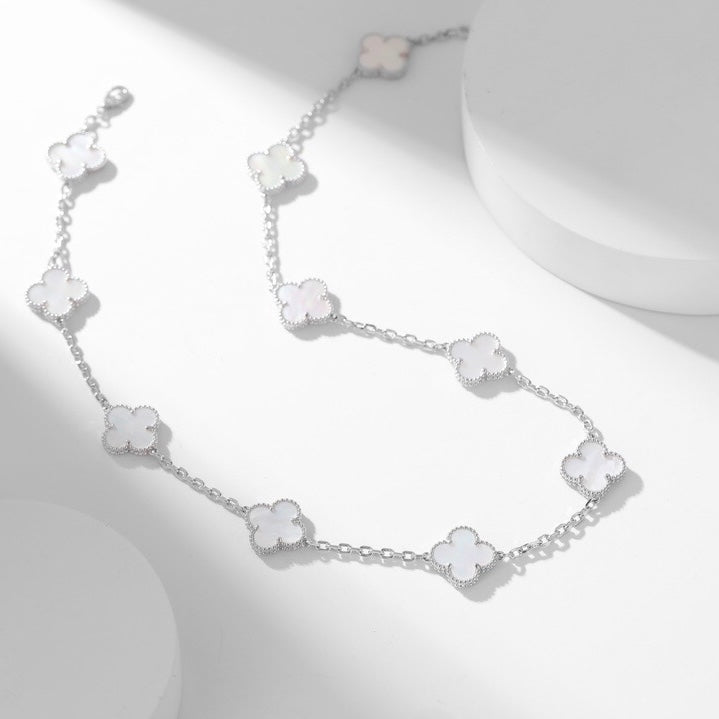 ¡®Moco¡¯CLOVER 10 MOTIFS WHITE MOTHER OF PEARL NECKLACE