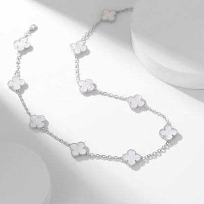 ¡®Moco¡¯CLOVER 10 MOTIFS WHITE MOTHER OF PEARL NECKLACE