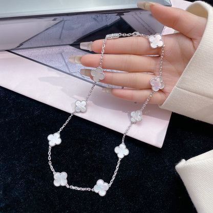 ¡®Moco¡¯CLOVER 10 MOTIFS WHITE MOTHER OF PEARL NECKLACE