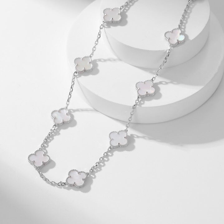 ¡®Moco¡¯CLOVER 10 MOTIFS WHITE MOTHER OF PEARL NECKLACE